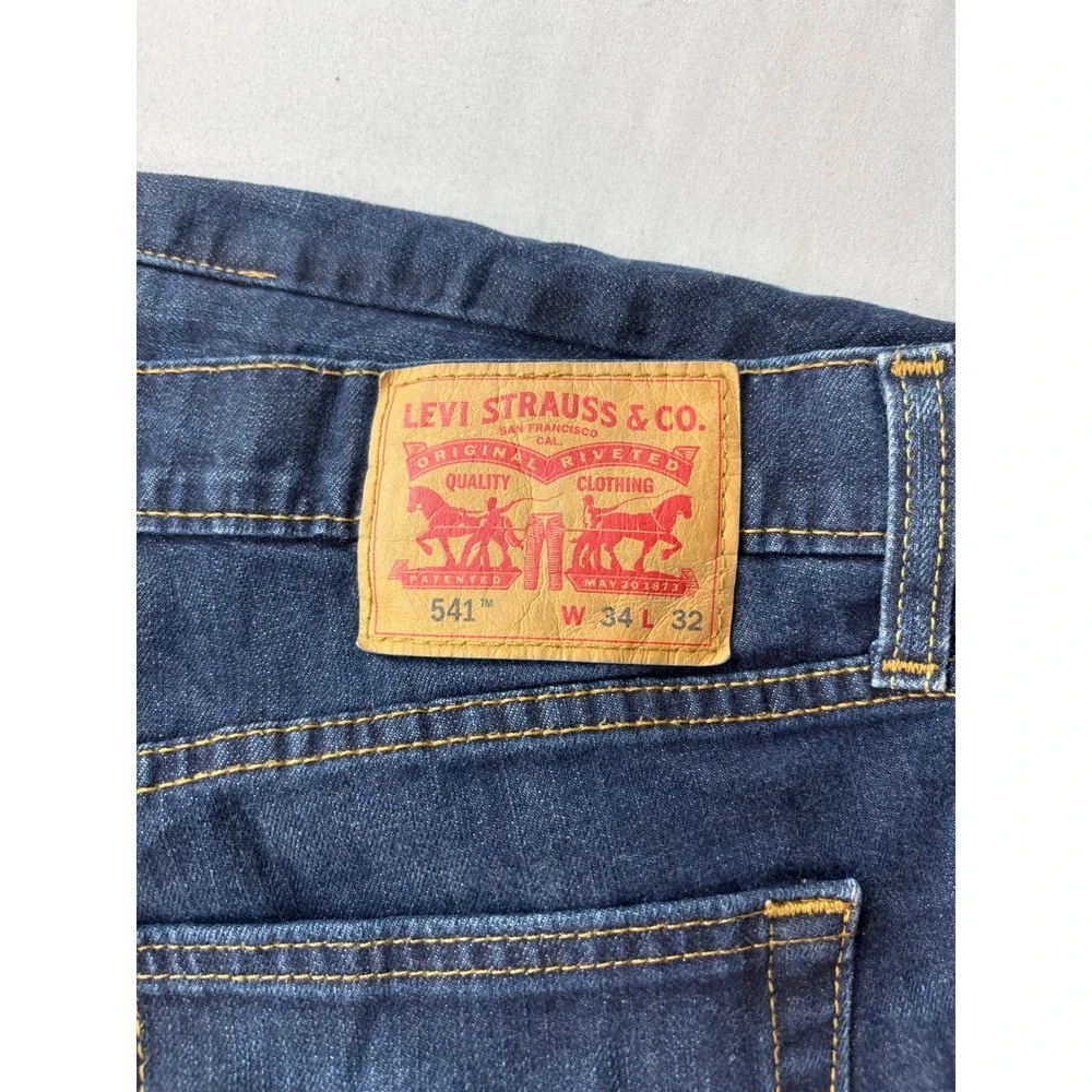 Levis 541 Athletic Taper Jeans Mens 34x32 Dark Wash Indigo Denim Pants